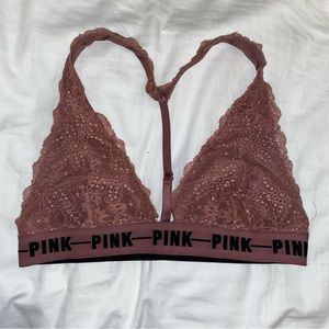 DONATED Victorias Secret PINK Mauve Lacy Halter Bralette Size L